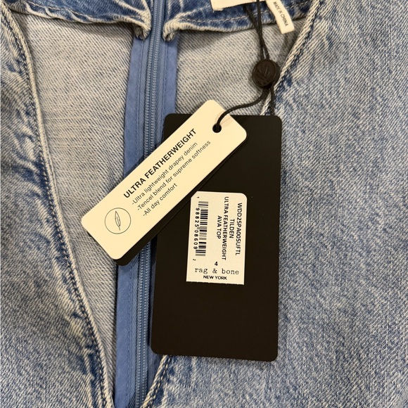 Light Wash Denim V-Neck Top - Picture 5 of 5